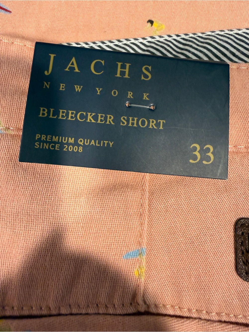NWT JACHS New York Bleecker Shorts Men’s Size 33 Pink Surfboard Print - Picture 9 of 11